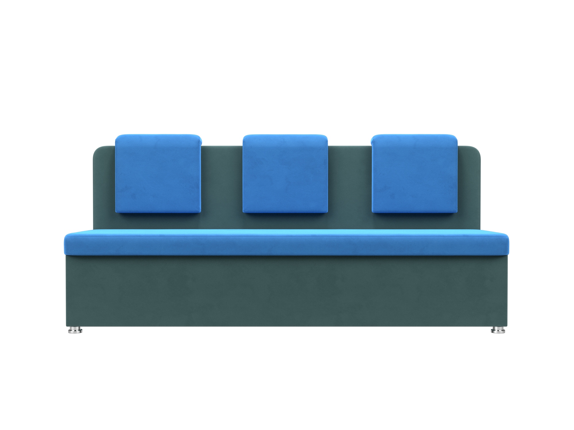 Кухонный прямой диван Маккон 3-х местный Синий, Бирюзовый, ЛДСП прямой диван дрезден mebelvia голубой бирюзовый велюр лдсп