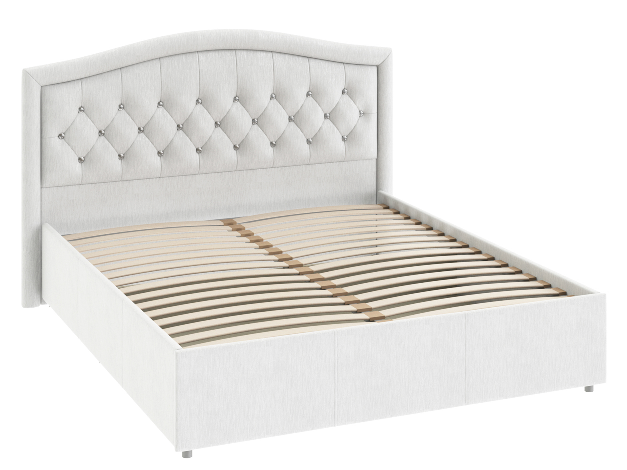 Кровать с мягким элементом и ПМ Адель (Лючия) (160х200) Белый, ДСП, ЛДСП кровать адель мягкая спинка 120 крем