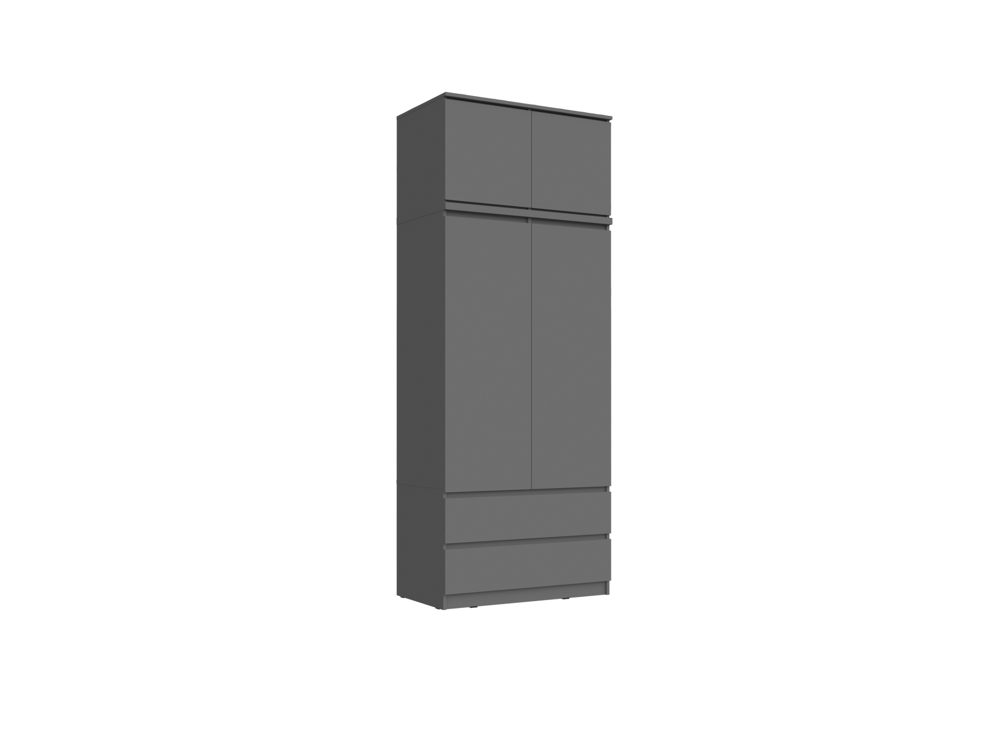 цена Челси Шкаф 2-х створчатый комбинированный + антресоль к шкафу 900 (Графит, Графит) Черный, ЛДСП