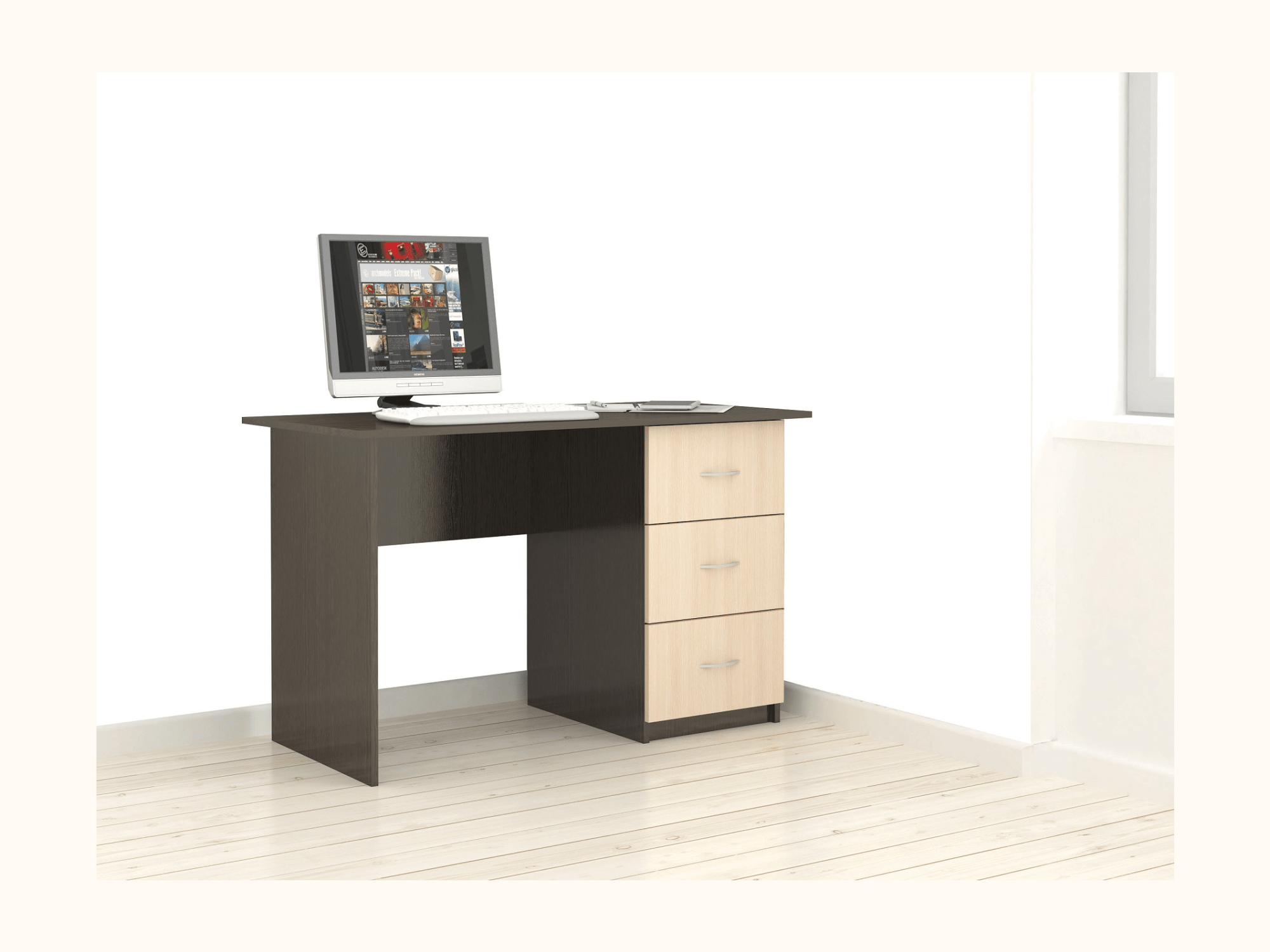 Стол письменный Сити-1, венге ЛДСП стол письменный сити 2 1200 × 650 × 748 мм цвет клён ванкувер