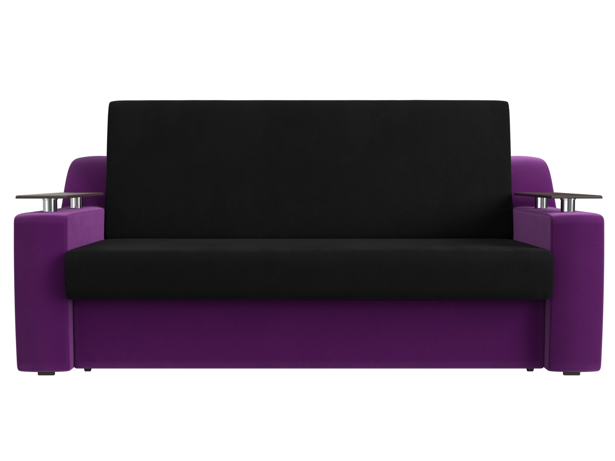 Диван Сенатор (160х190) MebelVia Черный, Фиолетовый, Микровельвет, ЛДСП прямой диван артмебель сенатор микровельвет черный фиолетовый 140 аккордеон