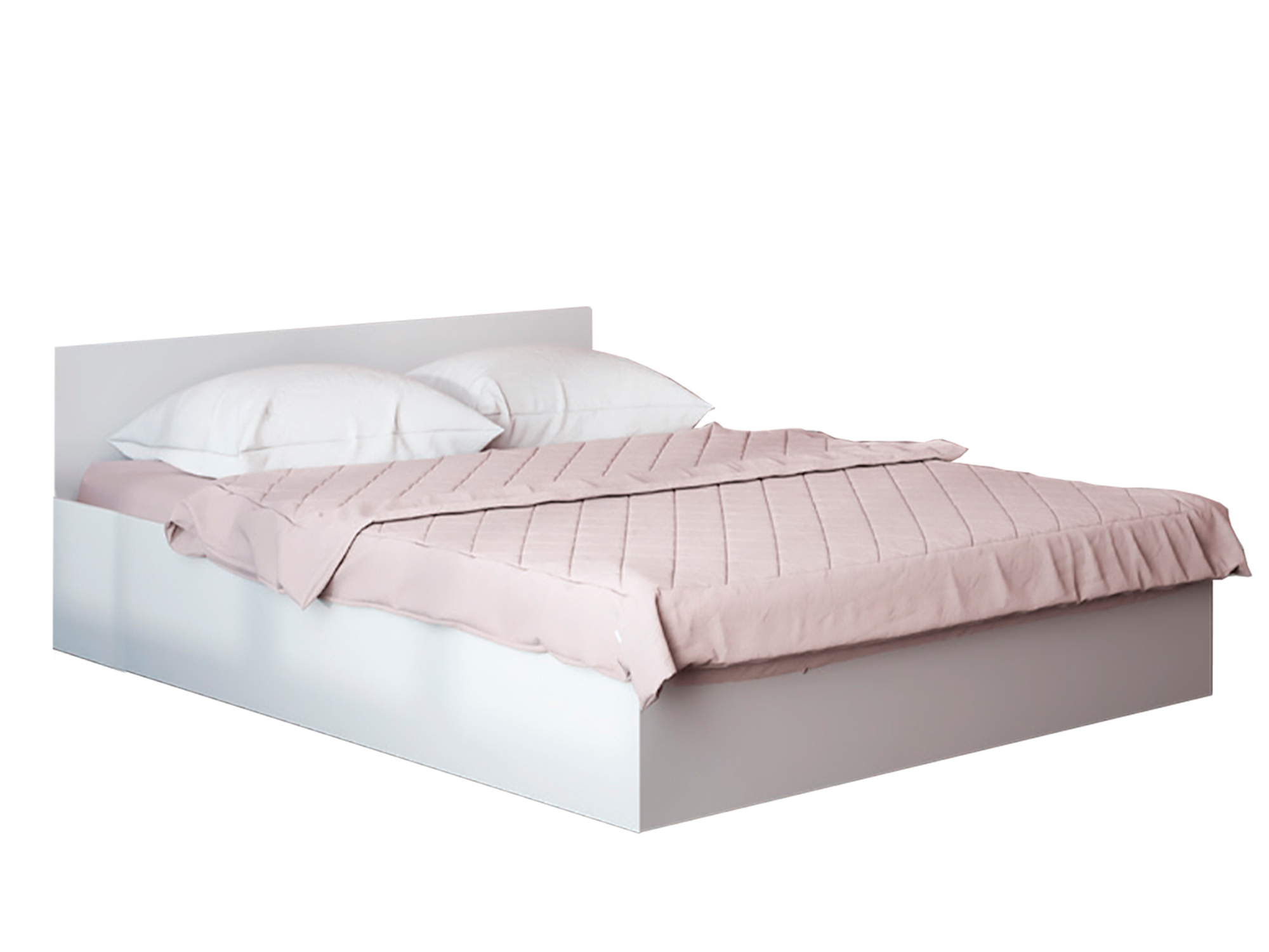 Кровать Стандарт (160х200) Белый матовый, Белый, ЛДСП