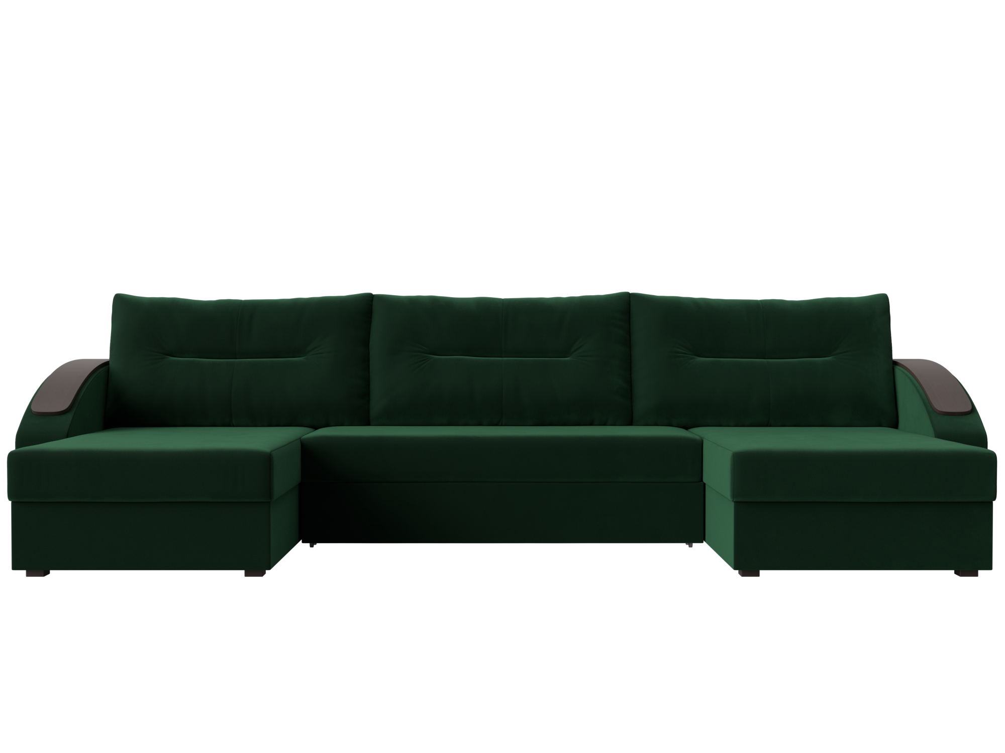 П-образный диван Канзас MebelVia Зеленый, Велюр, ЛДСП диван лига диванов канзас велюр зеленый п образный