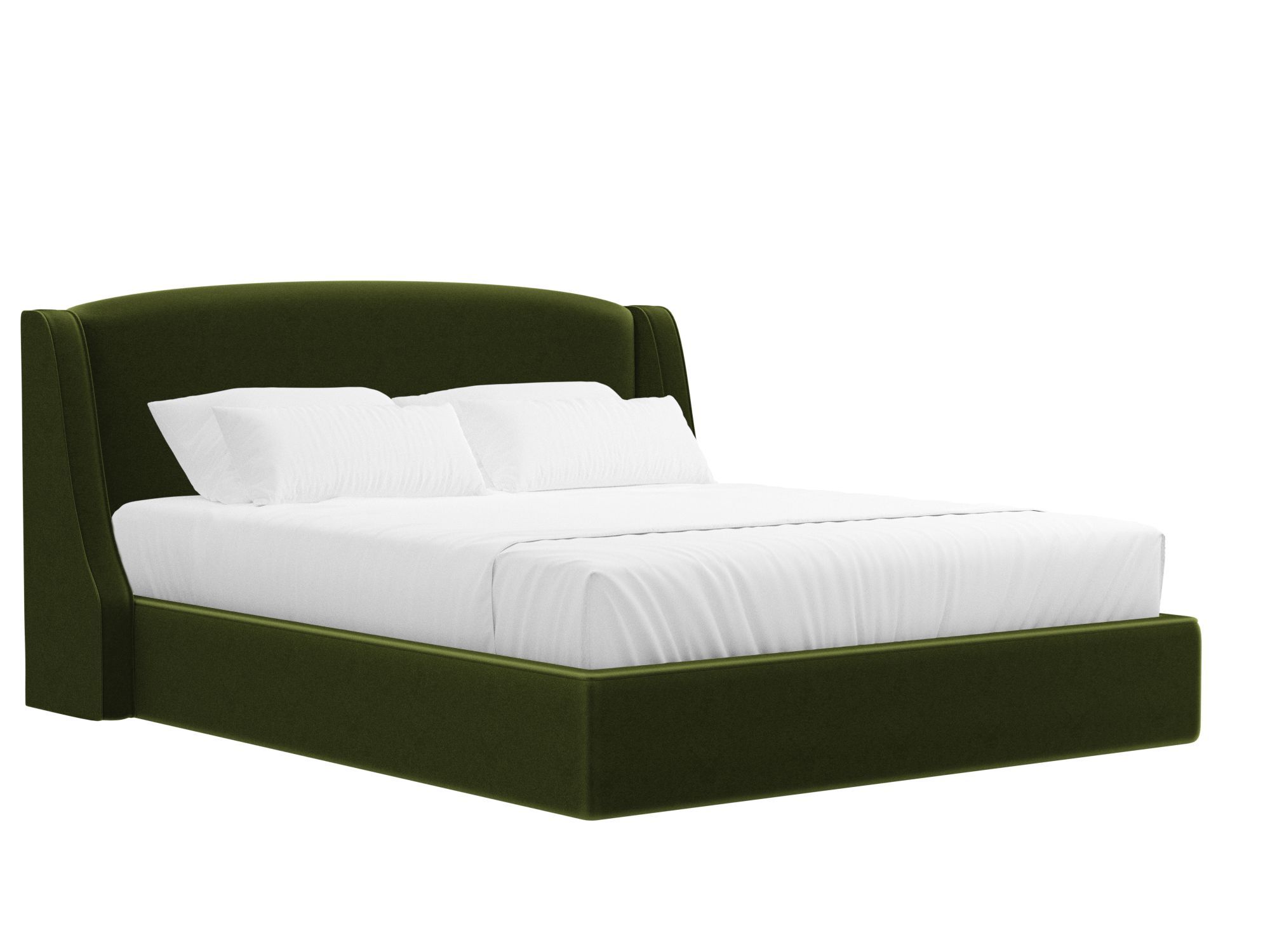 Кровать Лотос (160х200) Зеленый, ЛДСП кровать аура 160 зеленый микровельвет