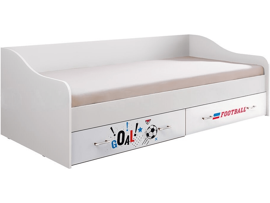 Вега NEW Boy Кровать с ящиками (Белый / Белый глянец) Белый, ЛДСП с рисунком, ЛДСП кровать с ящиками гринвич 1 90х200 серый лдсп