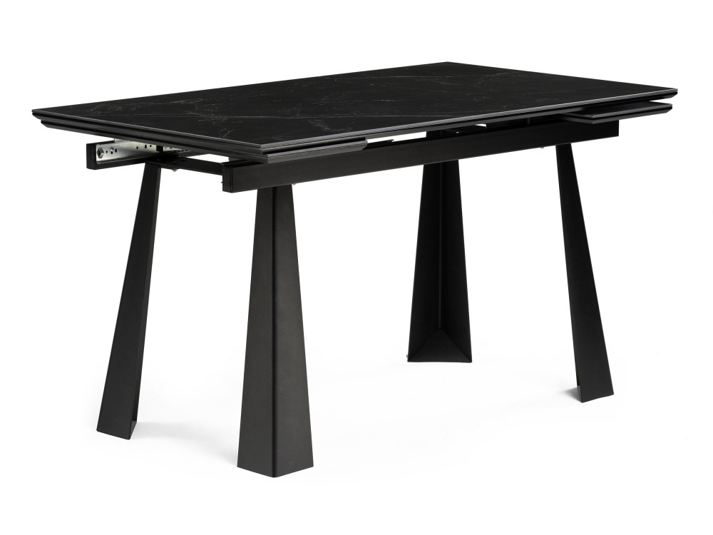 Бэйнбрук 140х80х76 черный мрамор / черный Стол деревянный Черный, Металл бетина мрамор белый черный стол деревянный черный металл