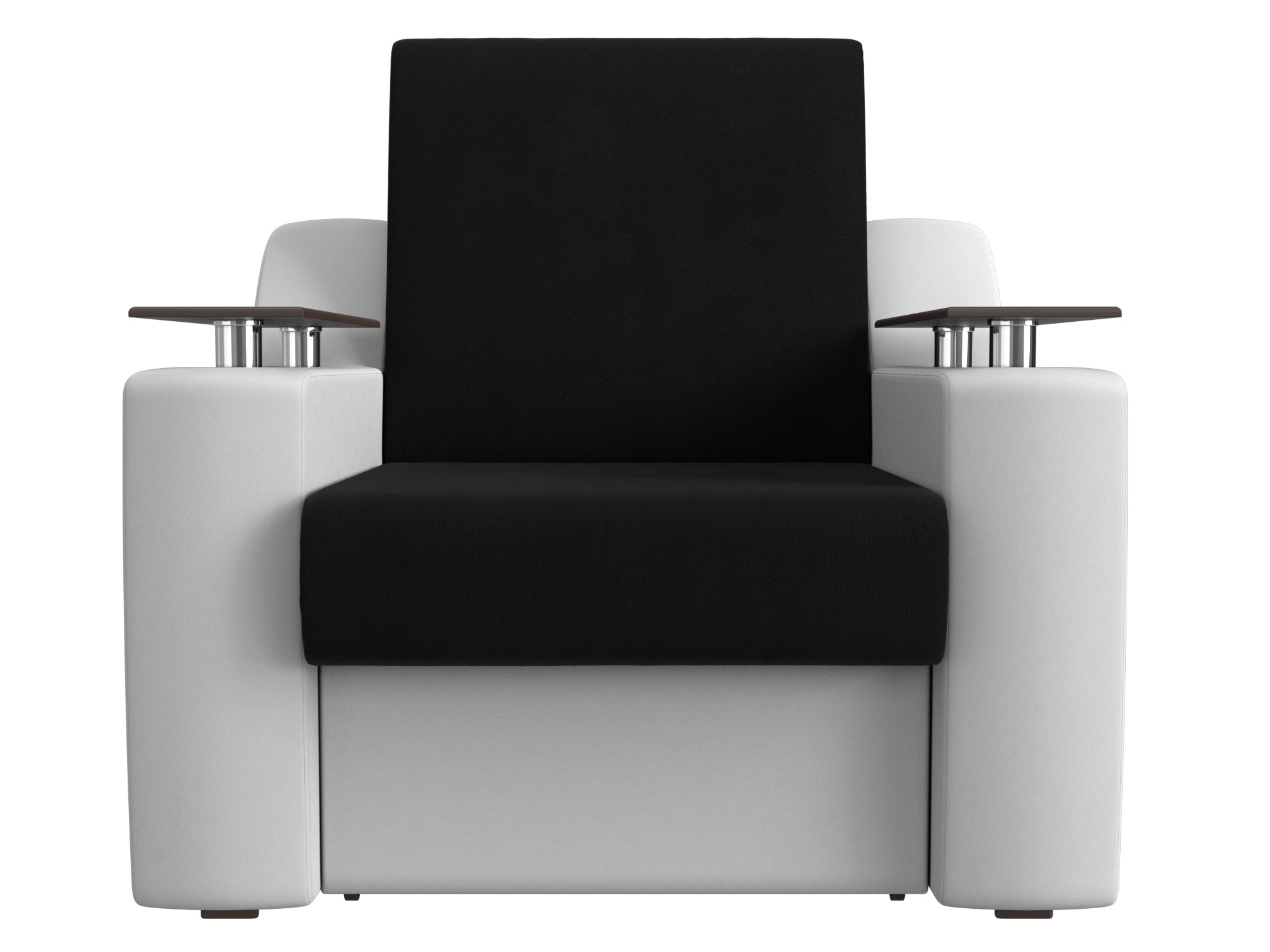 Кресло-кровать Сенатор (60х190) MebelVia Черный, Белый, Микровельвет, ЛДСП