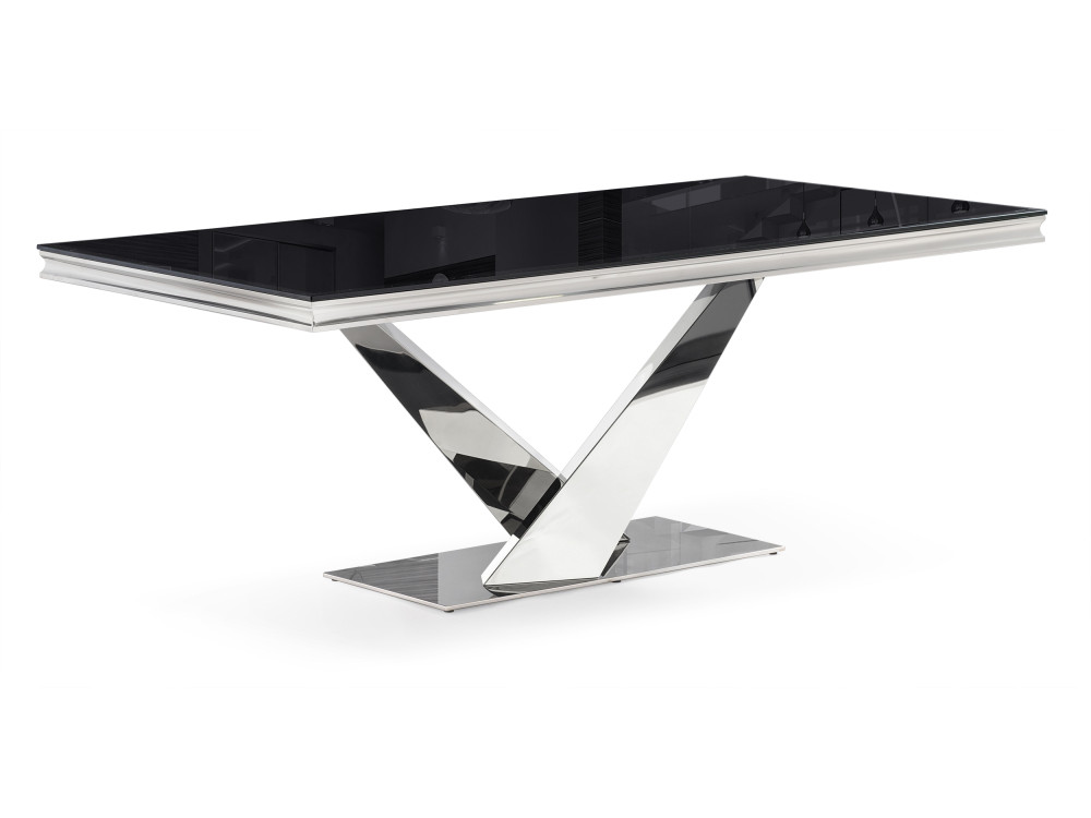 Levon 200x100x75 black Стол стеклянный Серый, Металл rock 100х75 white black стол стеклянный черный металл