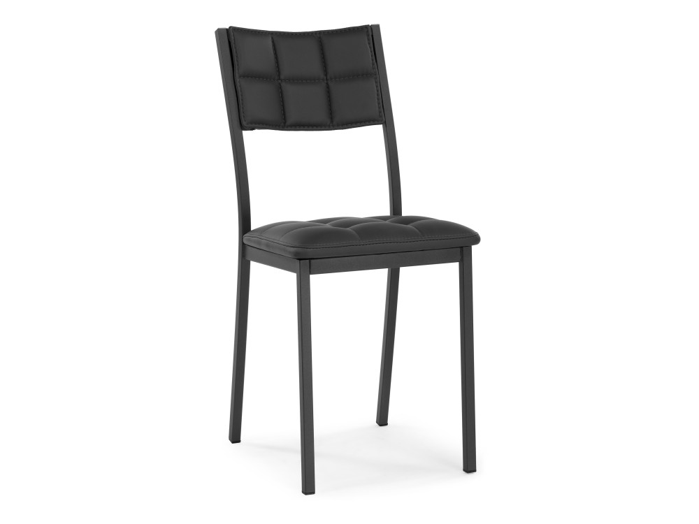стул вена 535х405х850 мм черный иск кожа металл Бекал черный / матовый черный Стул Черный, Окрашенный металл