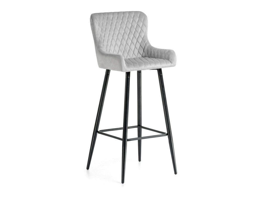 Mint light gray / black Барный стул Черный, Металл reparo bar dark gray black барный стул черный металл