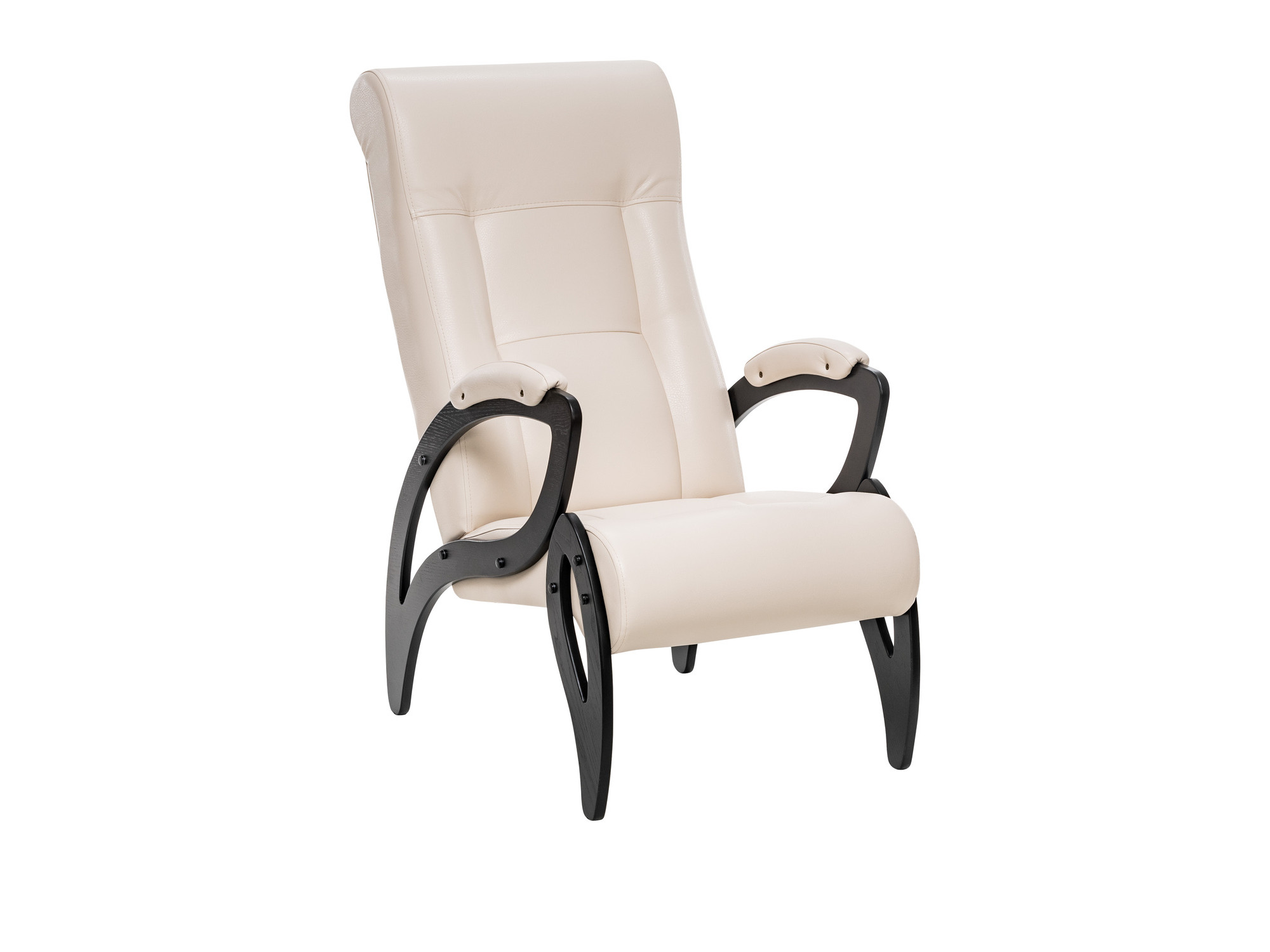 Кресло для отдыха Модель 51 MebelVia Polaris Beige, Экокожа, покрыта эмалью, Берёзовая фанера кресло качалка модель 67 венге к з polaris beige mebelvia polaris beige экокожа фанера шпон лак