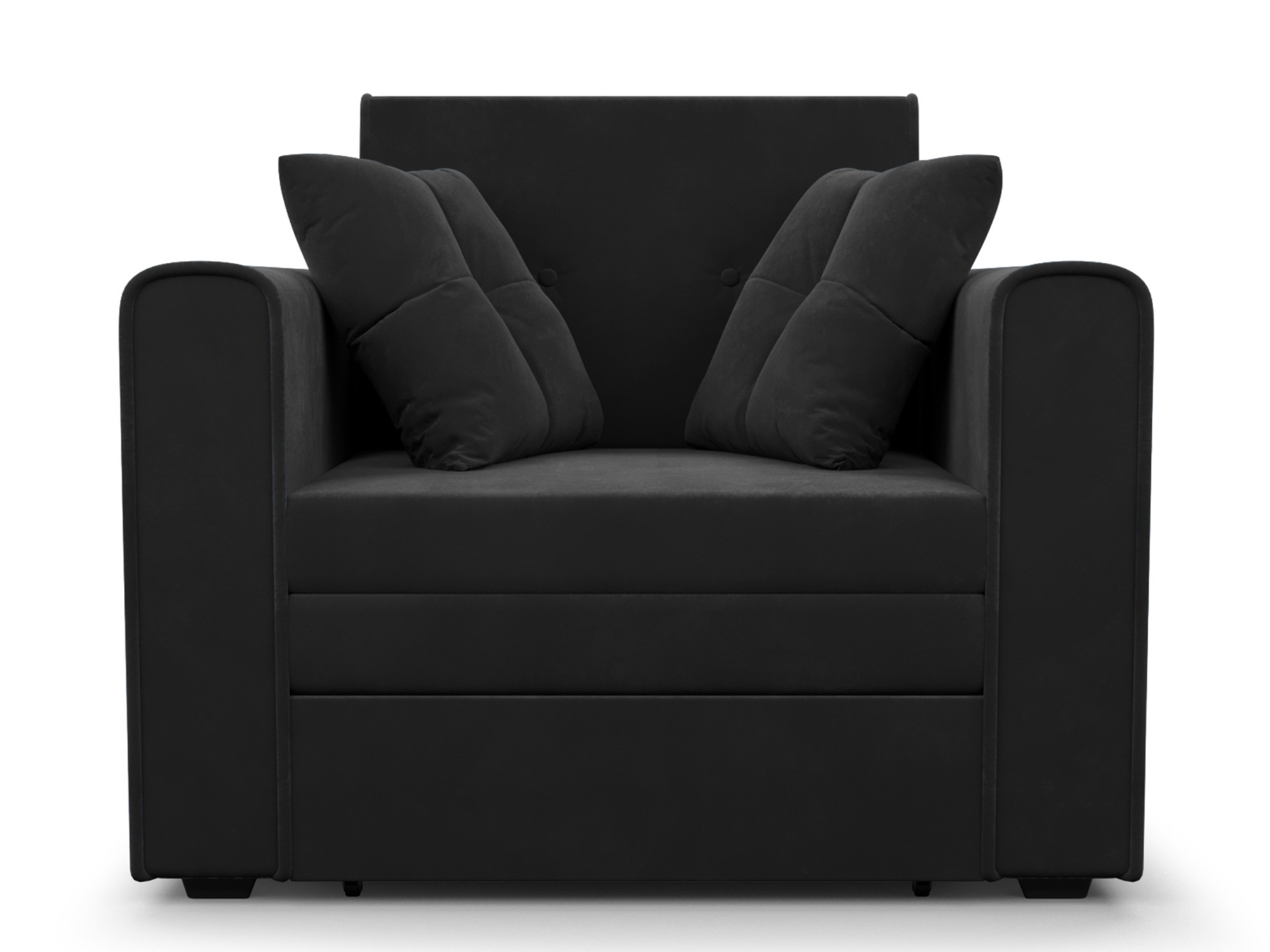 Кресло-кровать Санта MebelVia Черный, Велюр, ДСП, Брус сосны, Фанера кровать с матрасом граф 160х192 черный дсп брус сосны