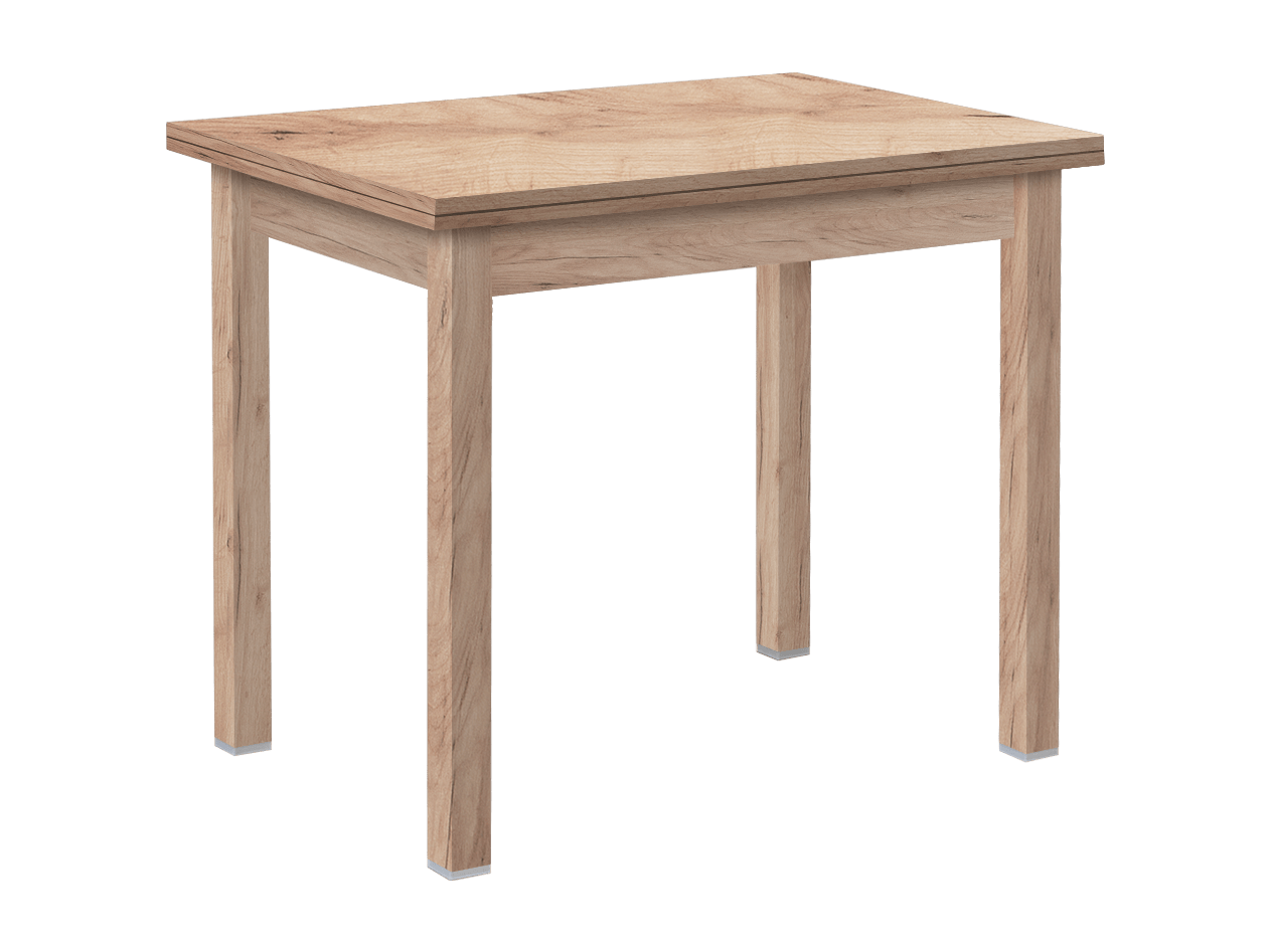 Стол обеденный раскладной (прямая ножка массив) 600х900 мм (Дуб Сонома) Бежевый стол обеденный кросс дуб сонома бежевый мдф 16 мм