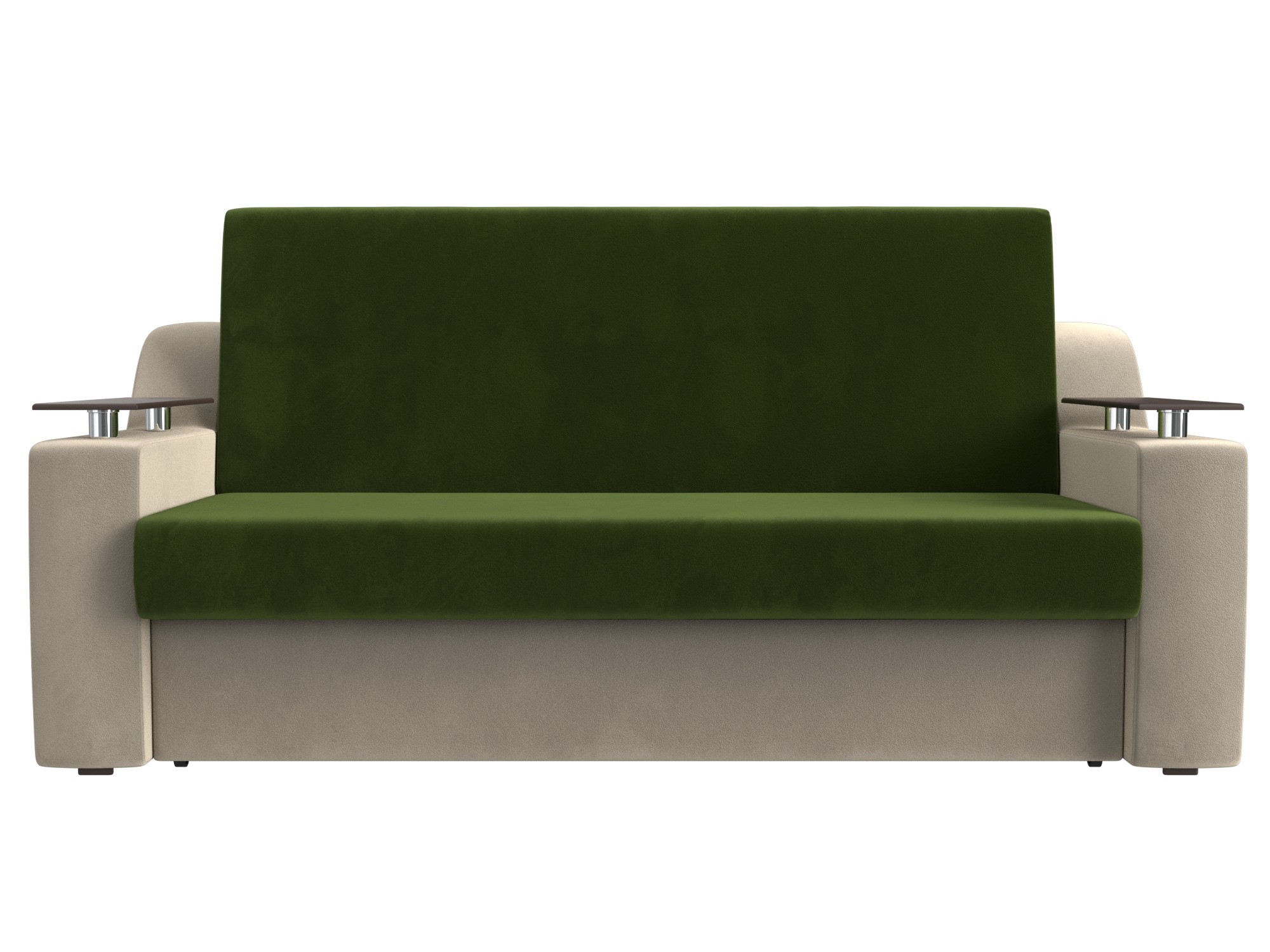 диван кровать сенатор е бежевый зеленый микровельвет Диван Сенатор (140х190) MebelVia Зеленый, Бежевый, Микровельвет, ЛДСП