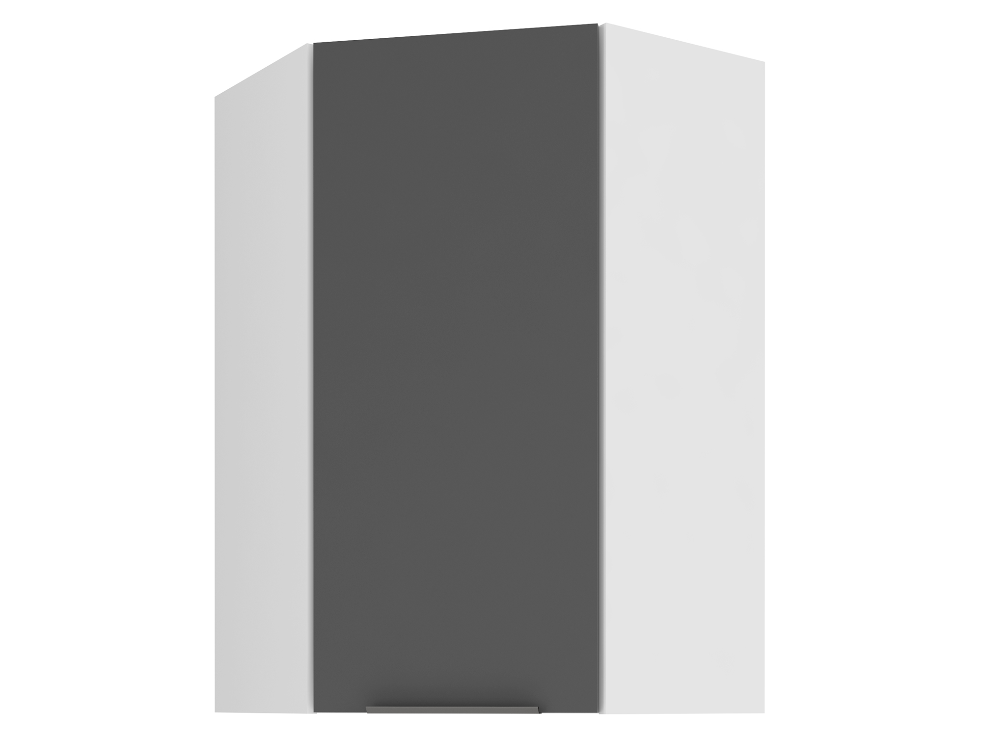 Шкаф навесной угловой 60 х 96 см Калипсо Черный графит, , Черный, Белый, ЛДСП