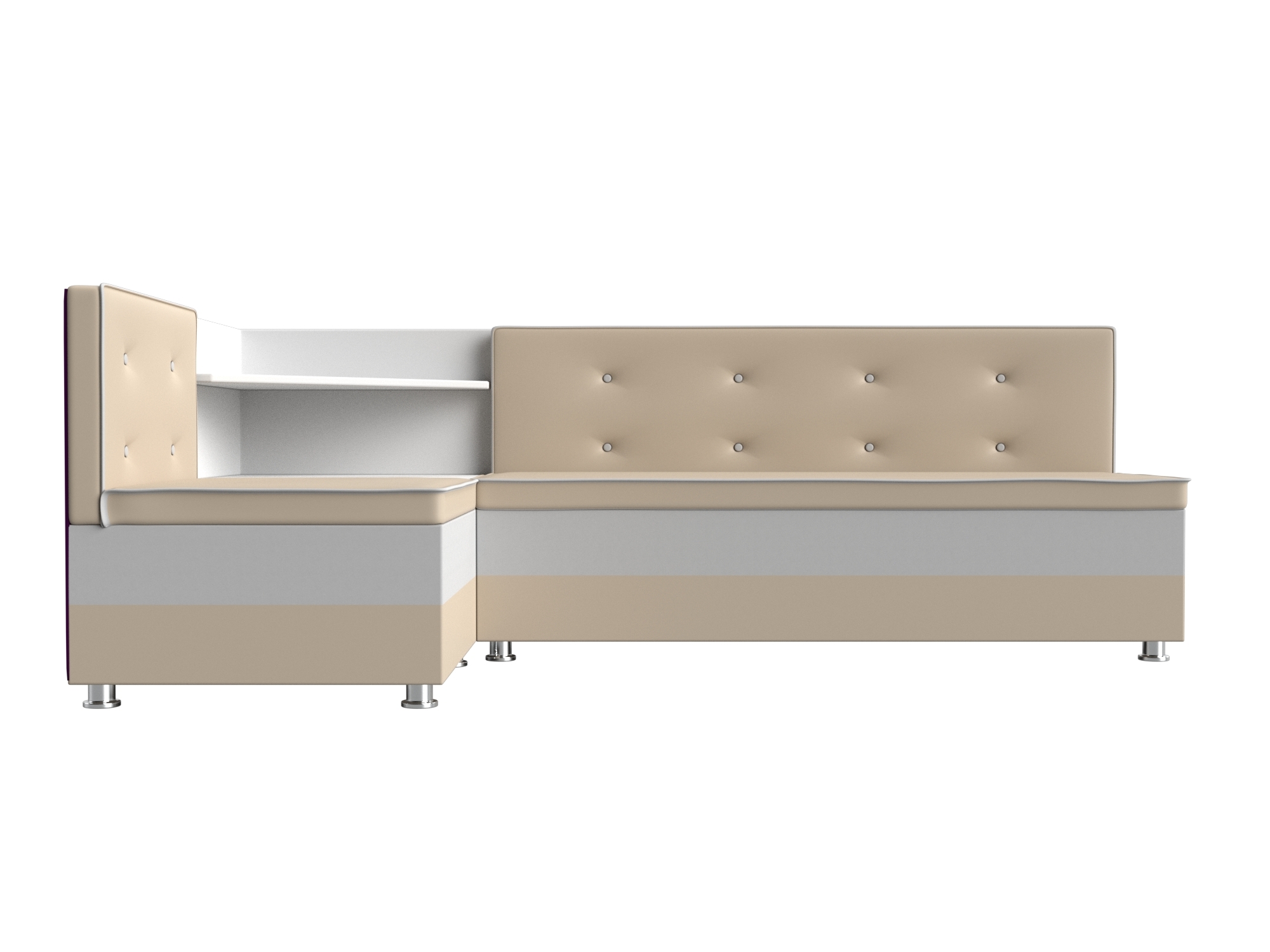 Кухонный диван Милан Левый Белый, Пластик кухонный диван мебелико лео эко кожа белый