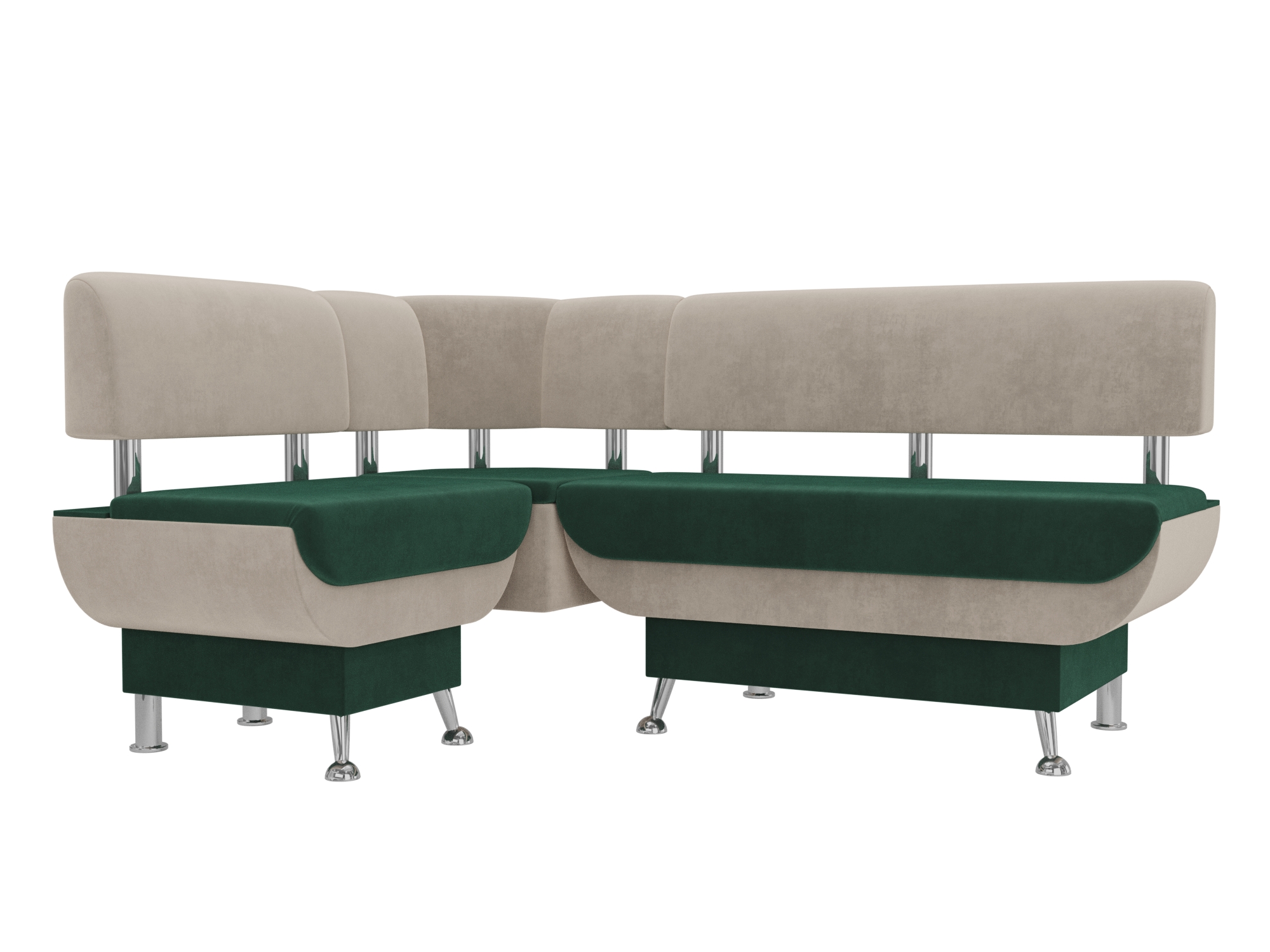 Кухонный угловой диван Альфа Левый Зеленый, Бежевый, ЛДСП кухонный диван кровать токио зеленый бежевый велюр
