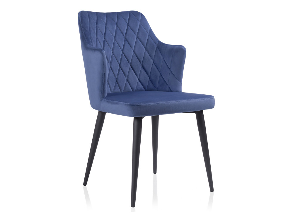 Velen dark blue Стул Черный, Окрашенный металл velen dark brown beige fabric стул бежевый окрашенный металл