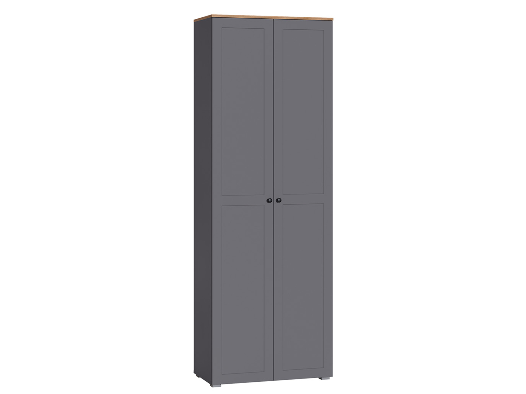 Шкаф 2-х дверный Остин Графит, Черный, ЛДСП 16 мм, МДФ 19 мм, ЛДСП
