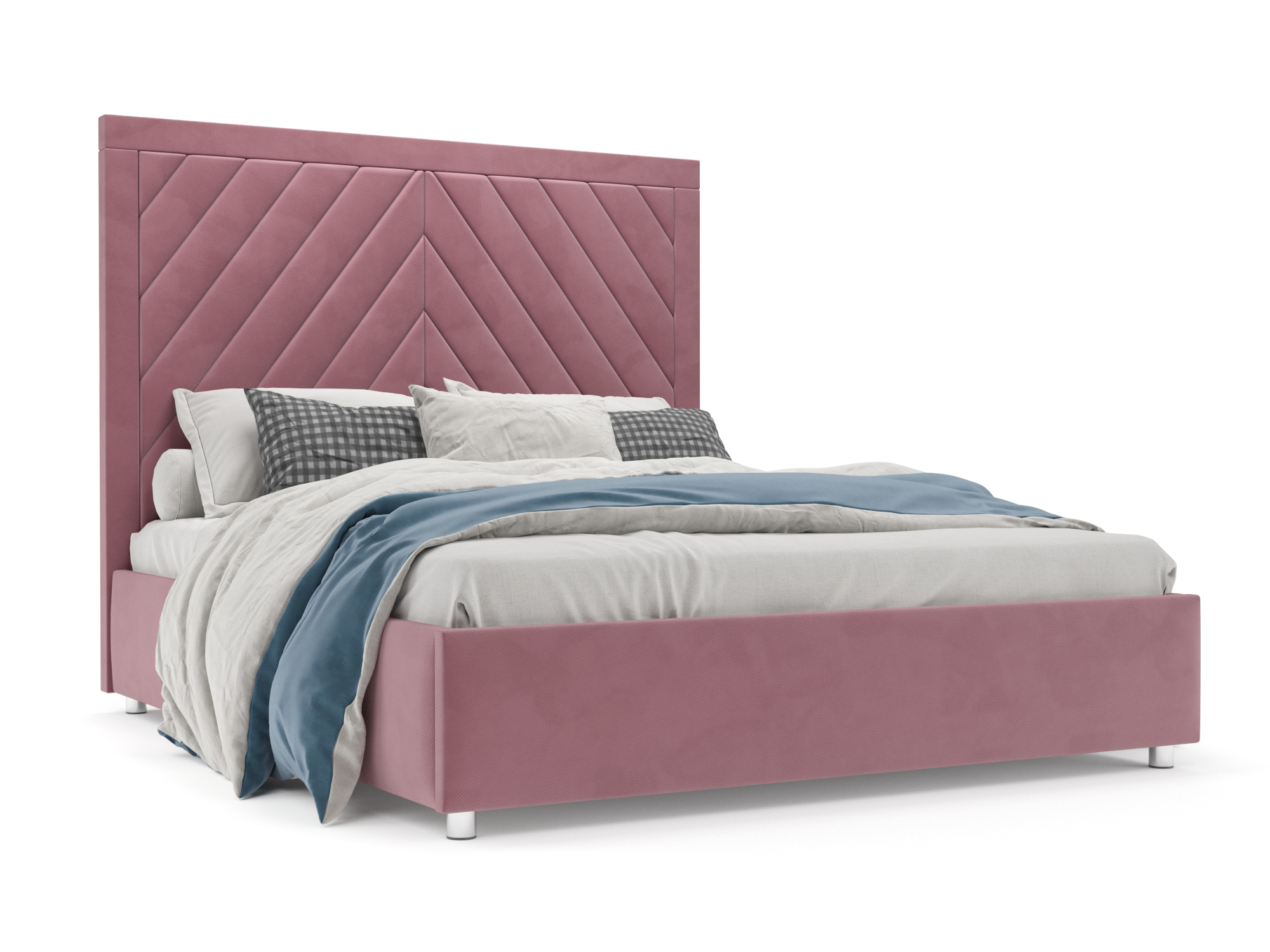 Кровать Мишель (160х190) Розовый, ДСП, Брус сосны мягкая кровать мишель 140 велюр