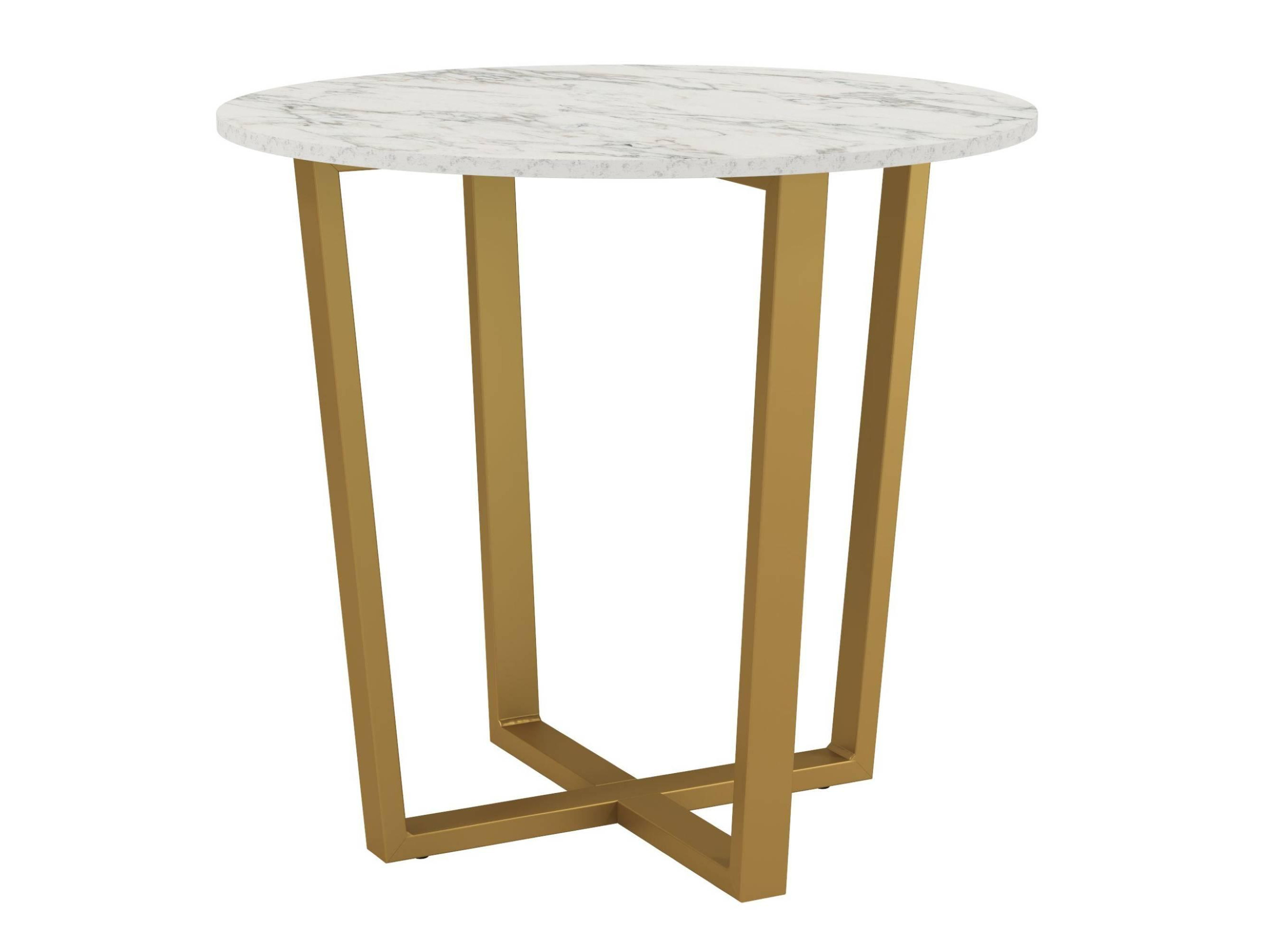 Стол 42.46 Бланко (обеденный) (мрамор белый / металл: золотой) Мрамор, Металл обеденный стол роза 1075 × 700 × 765 мм металл белый стекло рисунок роза