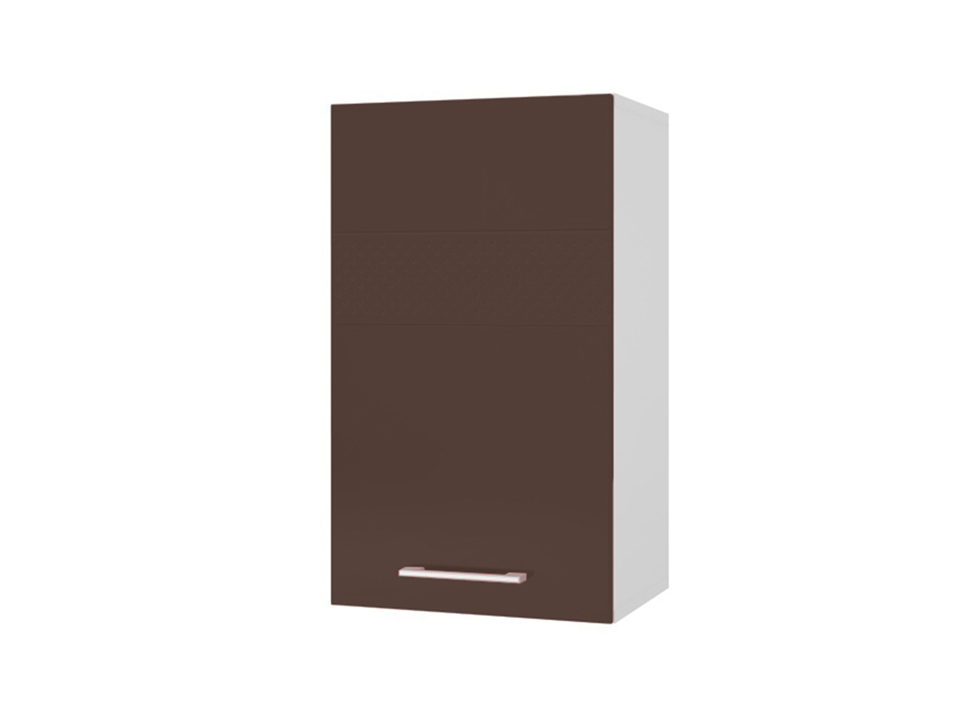 Шкаф навесной 40 Люкс Шоколад глянец, , Коричневый темный, Белый, МДФ, ПВХ, ЛДСП