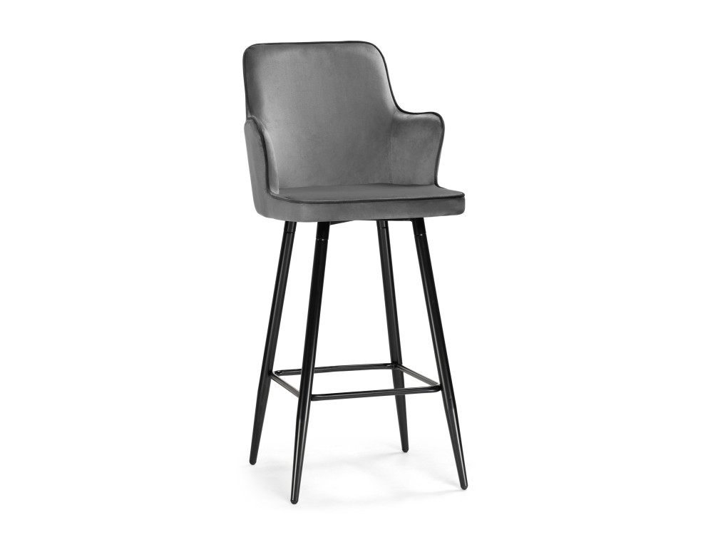Feona dark gray Барный стул Черный, Металл цена и фото