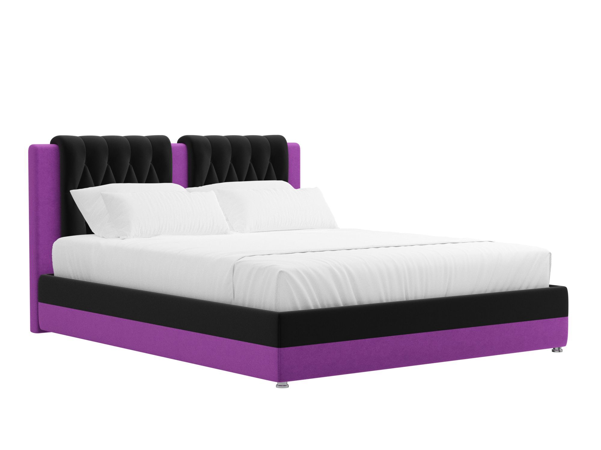 кровать камилла зеленый бежевый микровельвет Кровать Камилла (160x200) Черный, Фиолетовый, ЛДСП