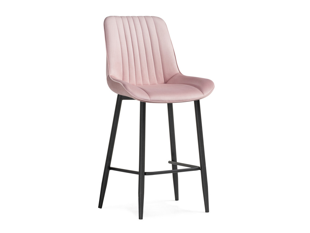 Седа велюр розовый / черный Барный стул Черный, Металл седа велюр бежевый белый барный стул белый металл