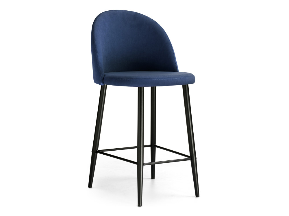 Амизуре темно-синий / черный матовый Барный стул Черный, Окрашенный металл