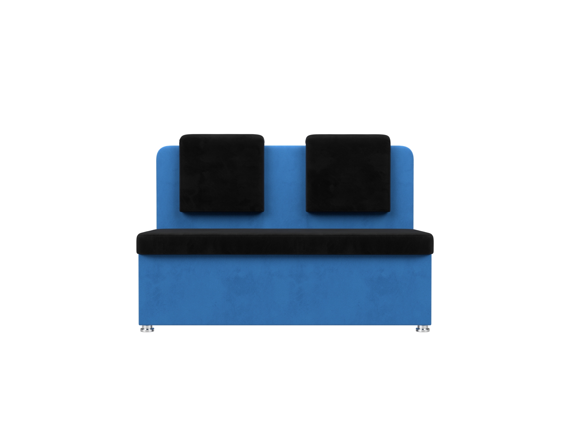 Кухонный прямой диван Маккон 2-х местный Черный, Синий, ЛДСП