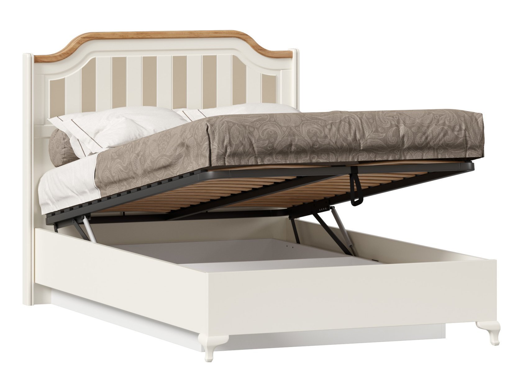 Вилладжио Кровать полутороспальная 1200 с подъёмным механизмом (Алебастр/Дуб Золотой) полутороспальная белая кровать виктория 1200 с выдвижны