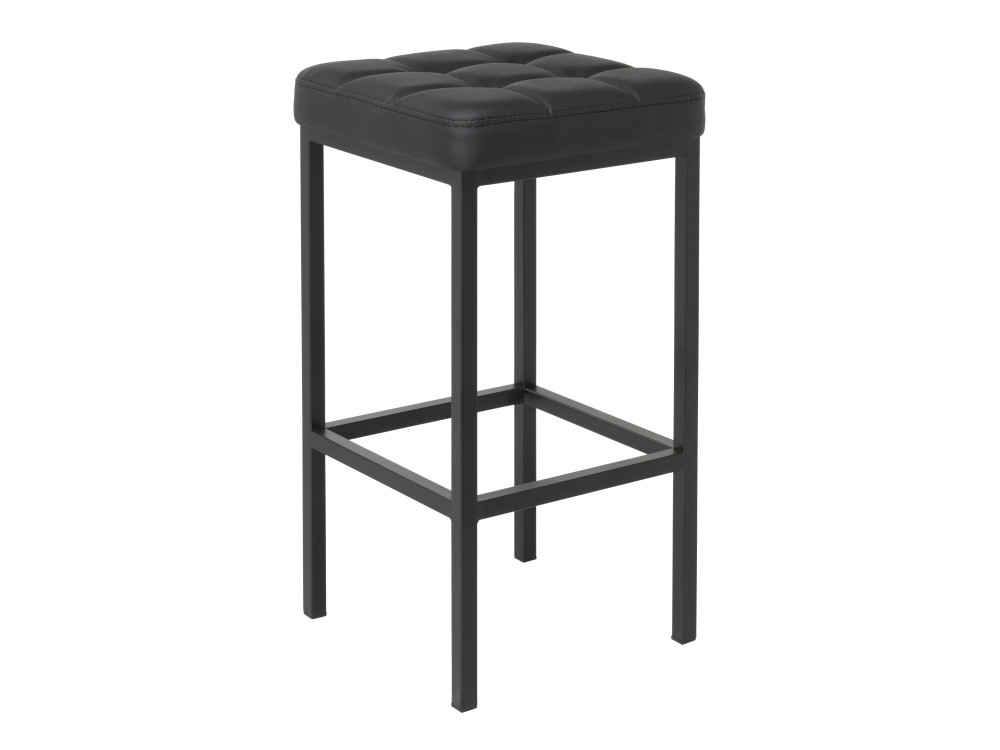 Лофт кожзам d6 / черный матовый Барный стул Черный, Окрашенный металл лофт кожзам темно серый черный матовый барный стул черный окрашенный металл