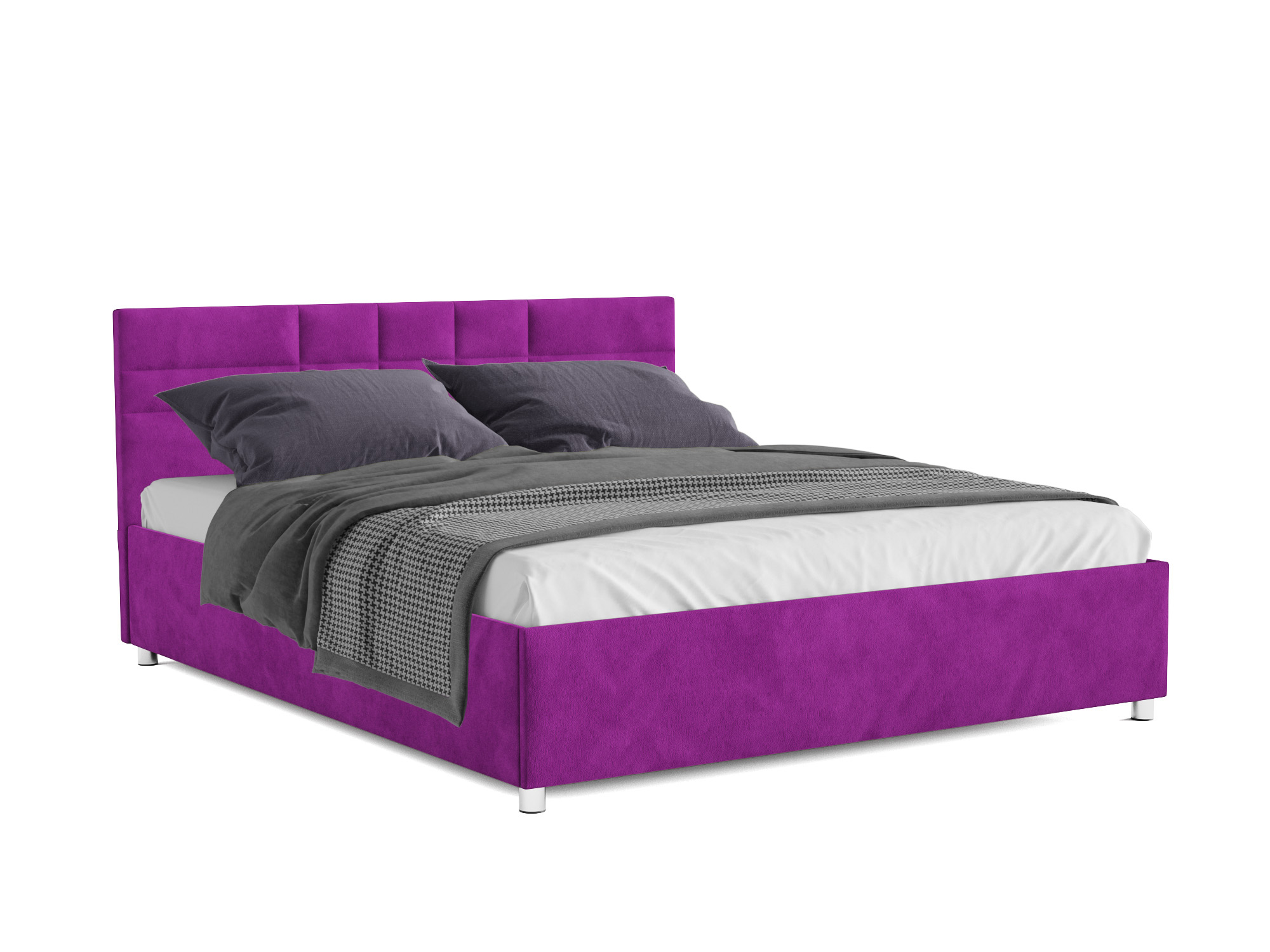 Кровать Нью-Йорк (140х190) Фиолетовый, ДСП, Брус сосны