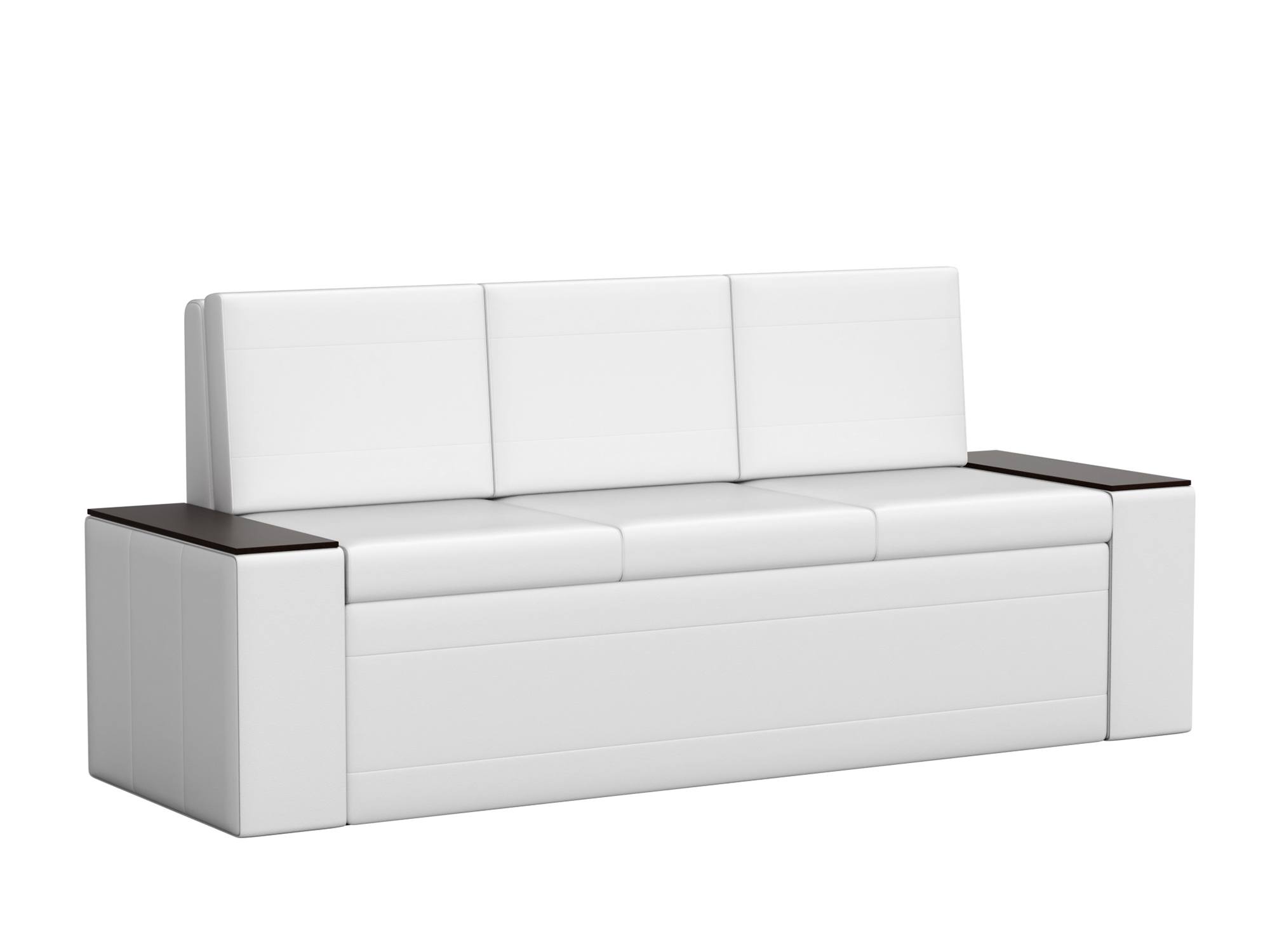 Прямой кухонный диван Лина Белый, Массив, ЛДСП прямой диван мюнхен экокожа цвет белый