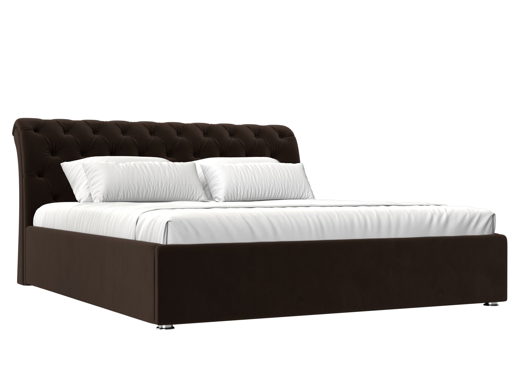 Кровать Сицилия (160х200) Коричневый, ЛДСП кровать артмебель далия микровельвет коричневый