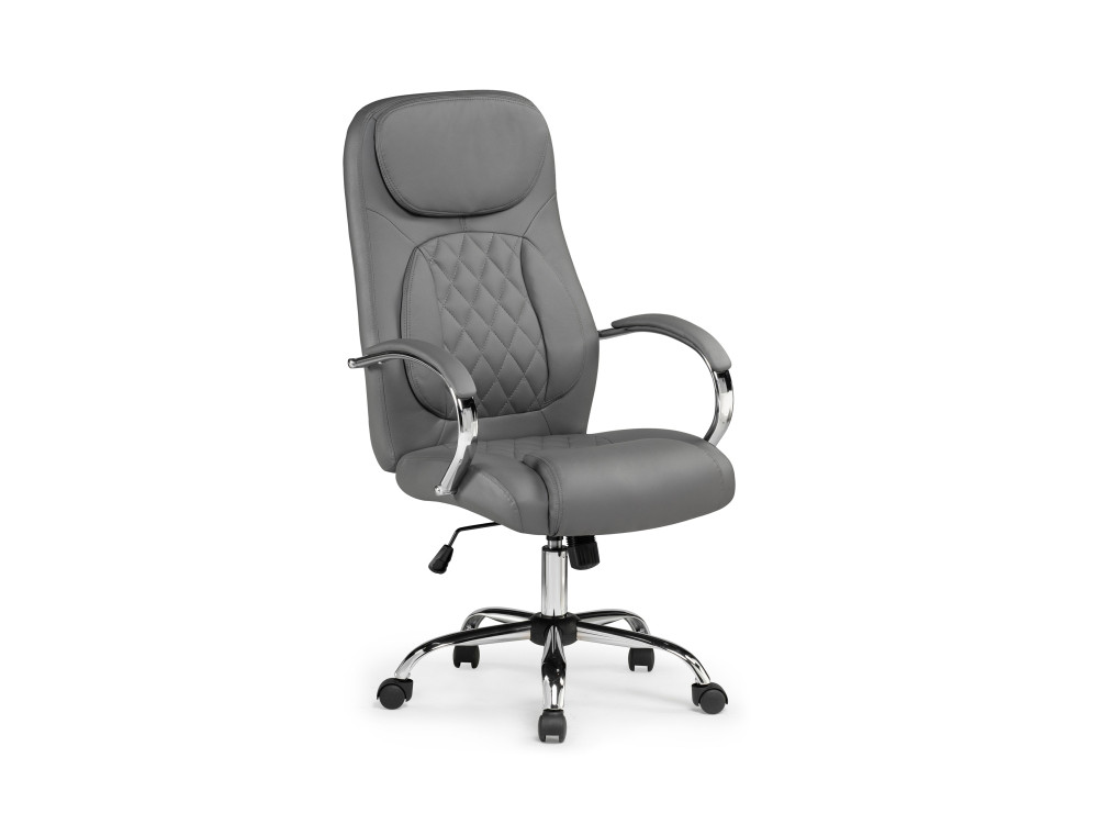 Tron grey Компьютерное кресло MebelVia Серый кожзам, Искусственная кожа, Хромированный металл midl белый компьютерное кресло белый кожзам хромированный металл