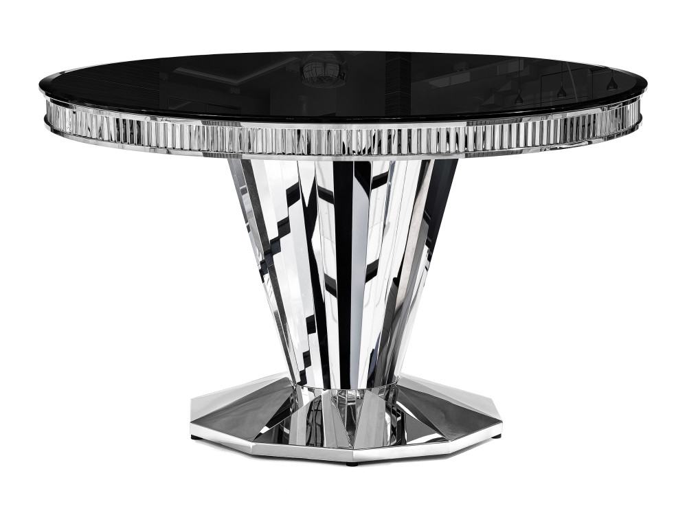Grande черный Стол стеклянный Серый, Металл денхольм 240 290 х100х75 обсидиан черный стол стеклянный черный металл