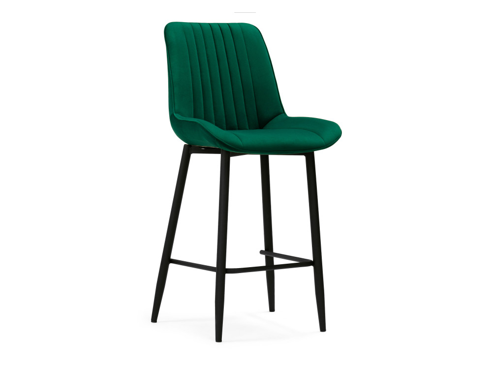 Седа велюр зеленый / черный Барный стул Черный, Металл orion зеленый барный стул зеленый пластик хромированный металл