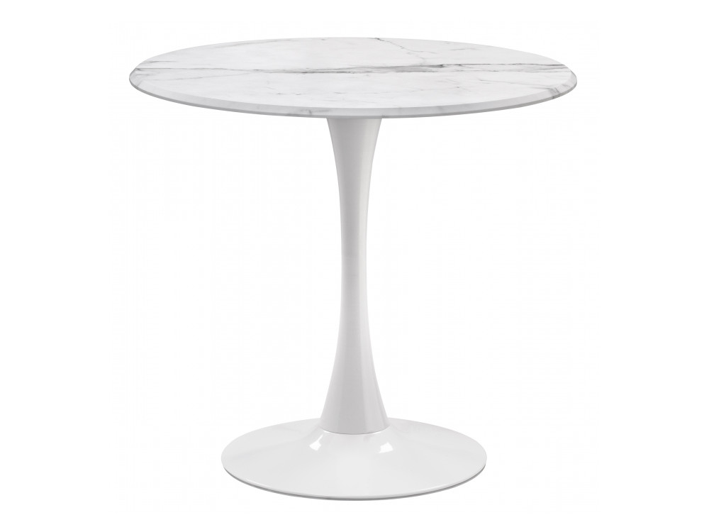 Тулип 90х73 мрамор белый / белый Стол деревянный Белый, Металл бриллиант белый стол деревянный белый шпон мдф