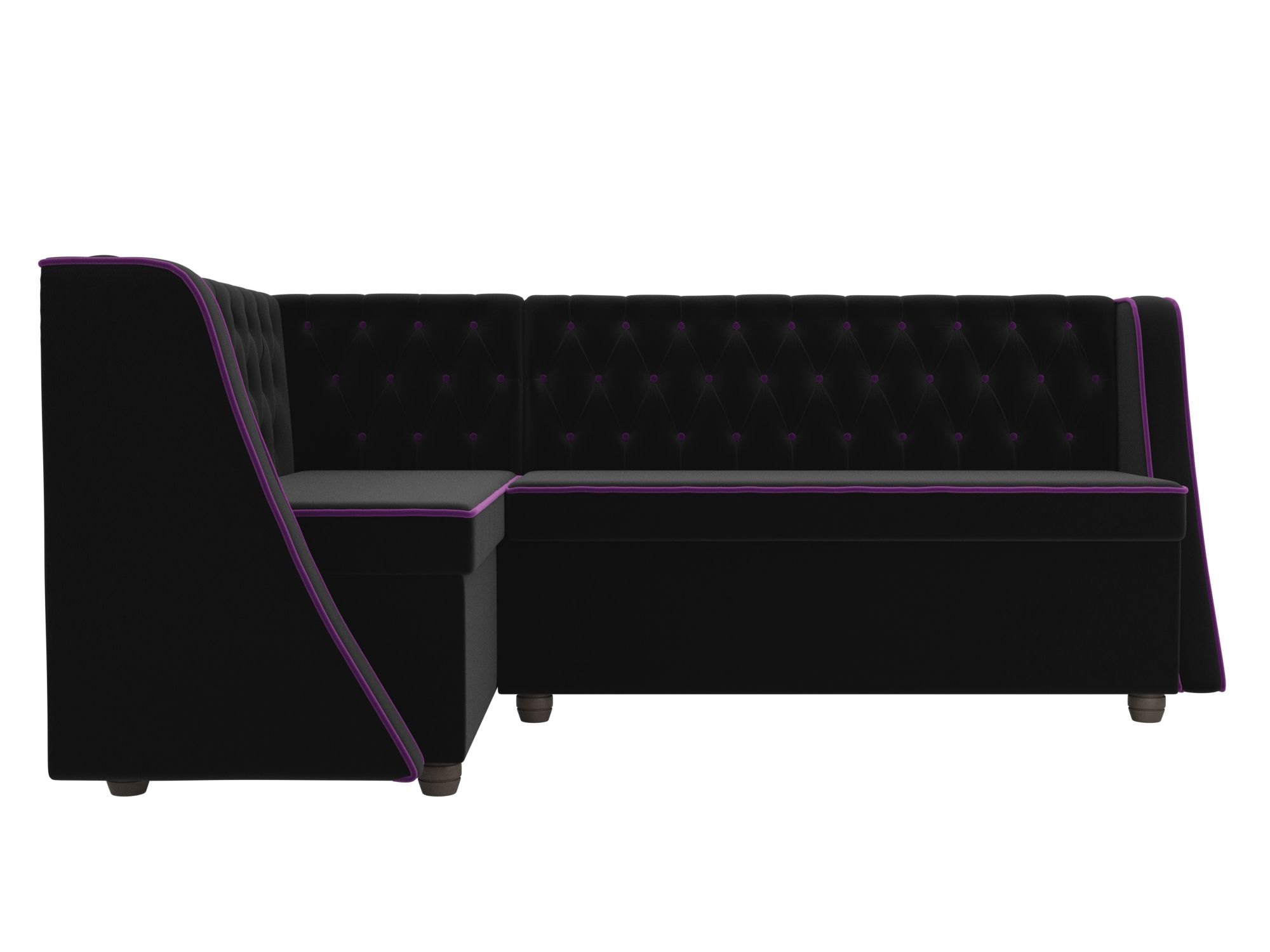 Угловой диван Лофт Левый Черный, ЛДСП угловой диван лофт левый фиолетовый лдсп