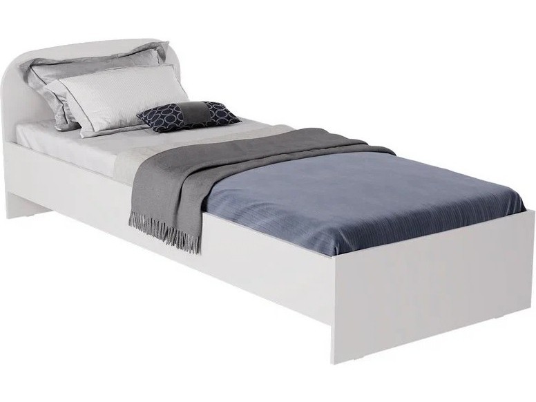 Кровать Хлоя КР-001 80 (Белый) Белый, ЛДСП кровать хлоя кр 005 160 венге коричневый темный лдсп