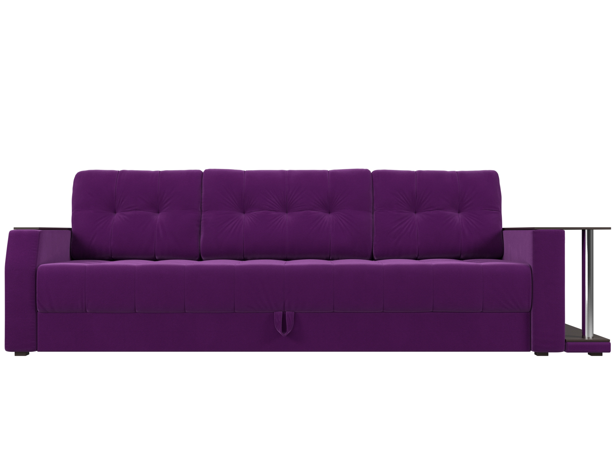 Диван-еврокнижка Атлант Правый MebelVia Фиолетовый, Микровельвет, ЛДСП диван еврокнижка мебелико сатурн микровельвет фиолетовый