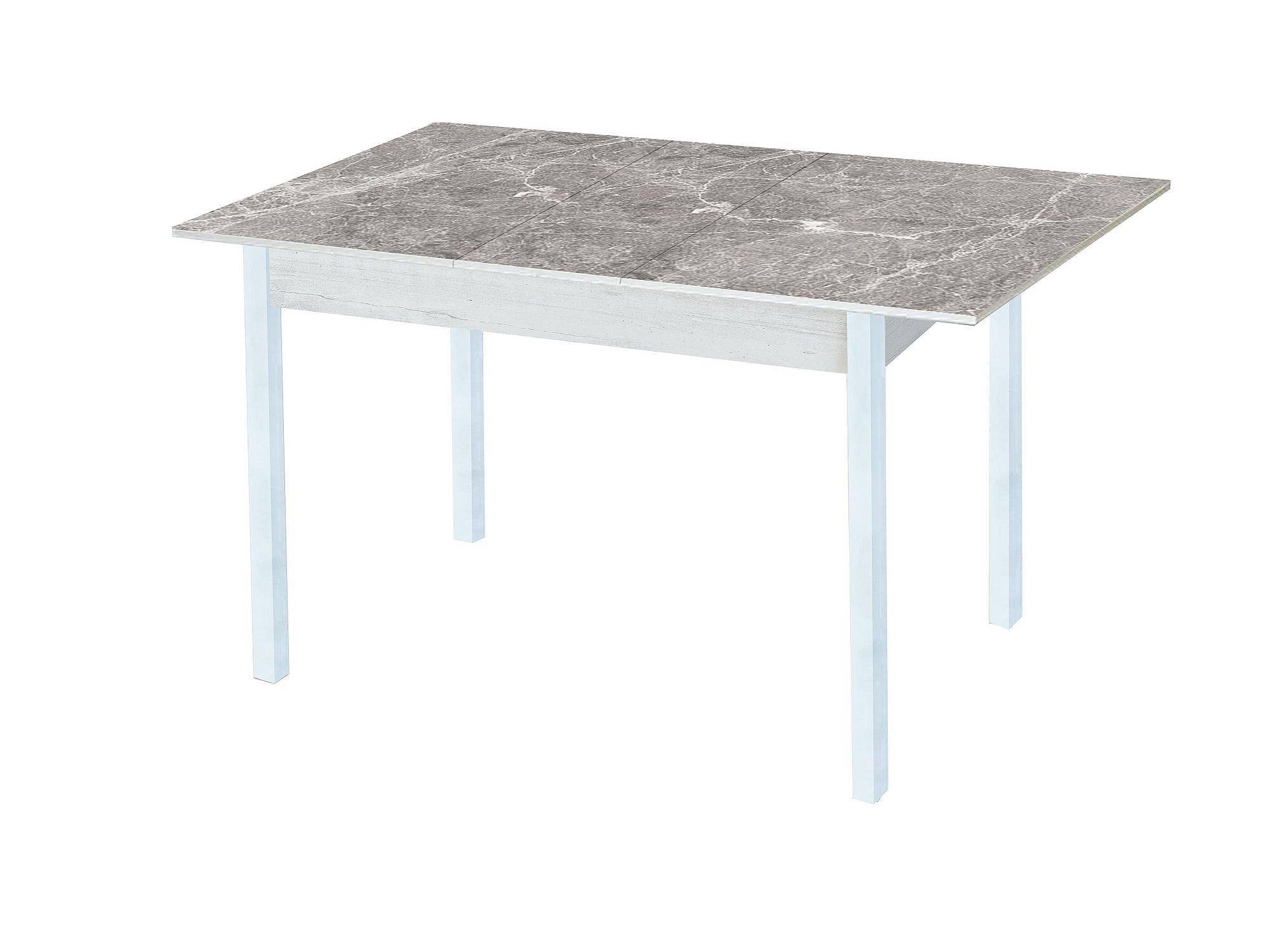 Стол обеденный Альфа фотопечать /бетон белый Серый мрамор / опора квадро серебристый металлик Мрамор, ЛДСП стол обеденный calypso белый бетон бетон серый лдсп