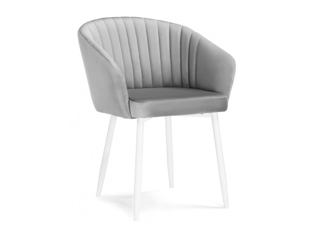 Корсо светло-серое / белое Стул на металлокаркасе Белый, Металл компьютерное кресло nadir белое стул серый металл