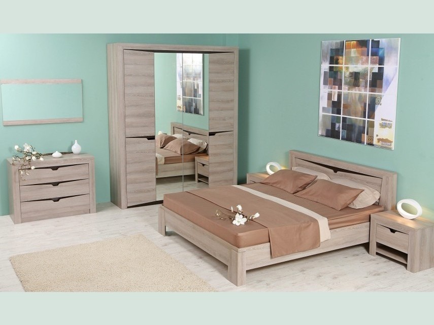 Модульная спальня Гарда, ясень таормино МДФ, ЛДСП шкаф 2 х дверный гарда ясень таормино коричневый коричневый
