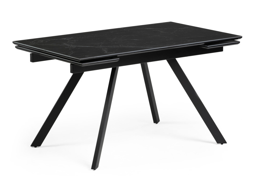 Габбро 140х80х76 черный мрамор / черный Стол деревянный Черный, Металл регна черный белый стол деревянный черный металл