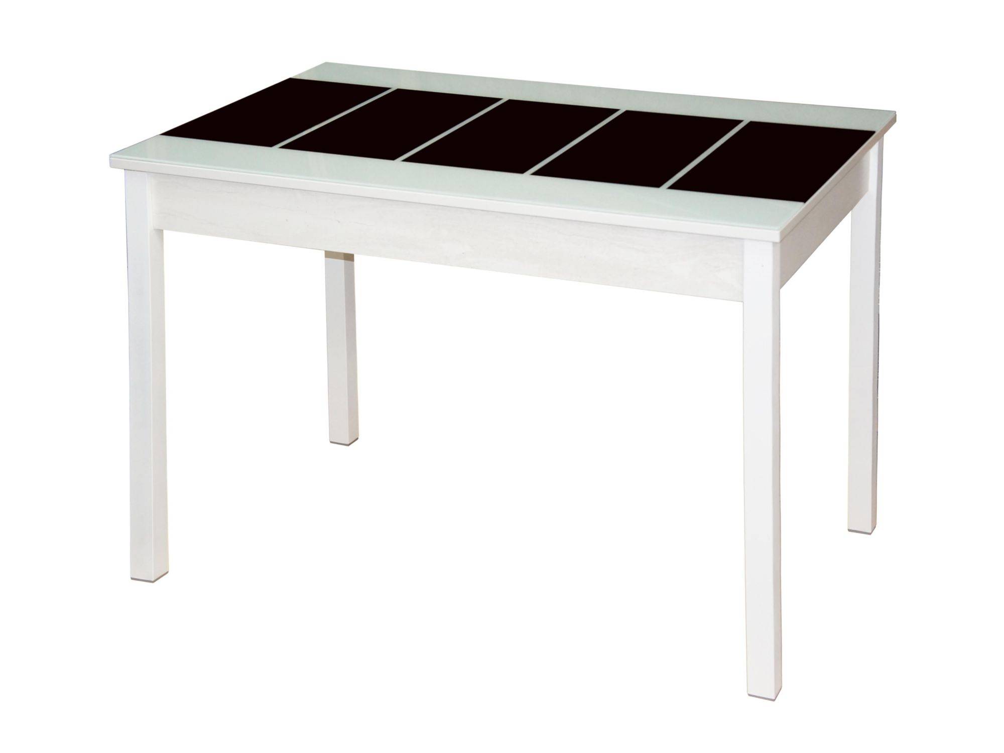 Стол обеденный Техно-хит / белый-бетон белый/ белый муар Белый, Черный стол обеденный мебелик кросс белый