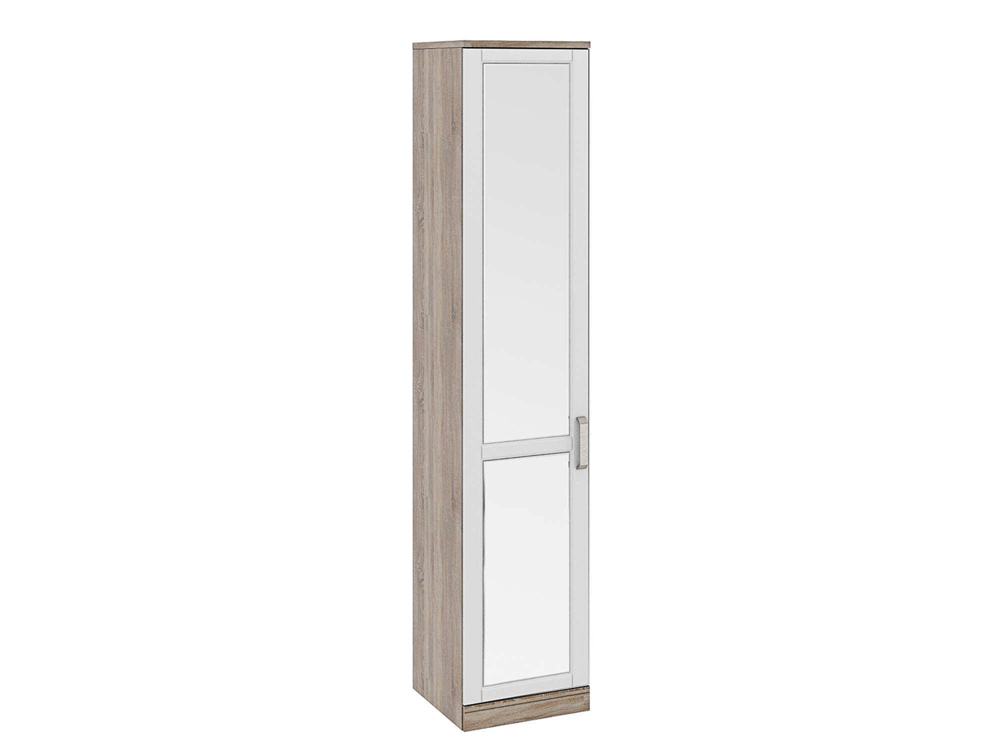 Шкаф для белья с 1 зеркальной дверью Прованс Левый Крем, Белый, Бежевый, МДФ, Зеркало, ЛДСП