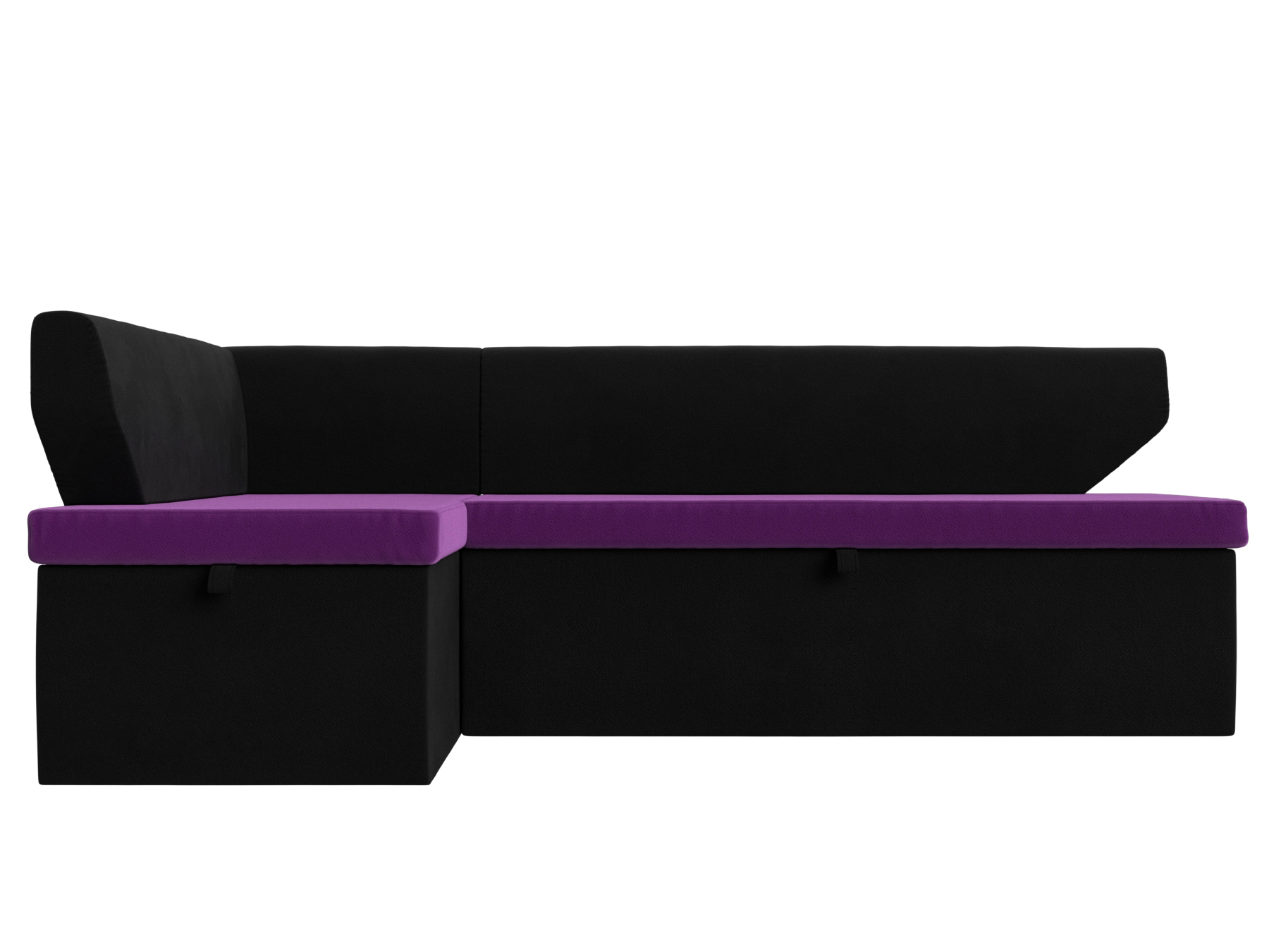 Кухонный угловой диван Омура Левый Фиолетовый, Черный, ЛДСП кухонный угловой диван артмебель тефида микровельвет фиолетовый черный левый угол